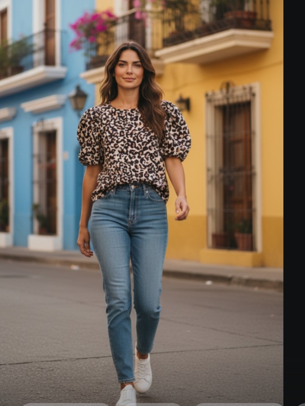 LOFT Leopard Print Puff-Sleeve Blouse in Black and Cream SZ XS P